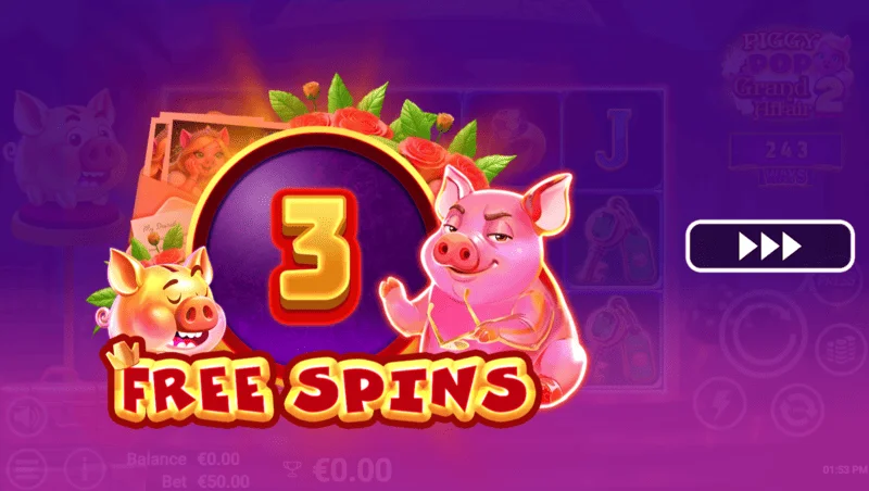 PiggyPop Grand Affair 2 - free spins trigger