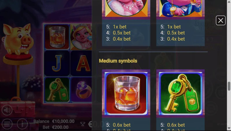 PiggyPop Grand Affair 2 - paytable